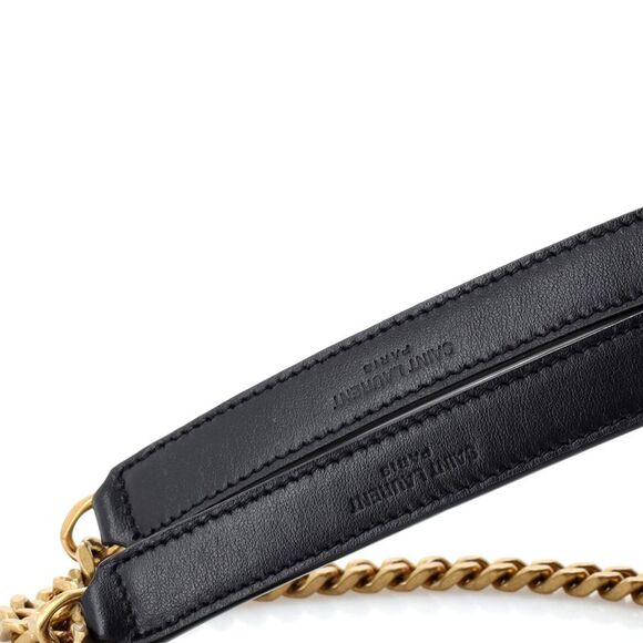 Saint Laurent Loulou Shoulder Bag Matelasse Chevron Leather Medium Black - Picture 6 of 9